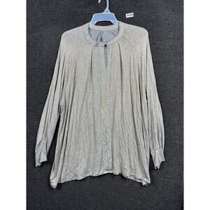 Melissa McCarthy Seven7 Shirt Womens 3X Gray Metallic Long Sleeve Tunic Top